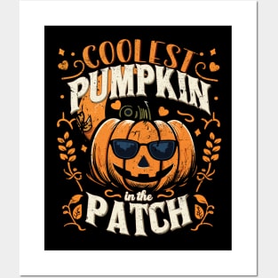 Coolest Pumpkin in The Patch Funny Halloween Posters and Art